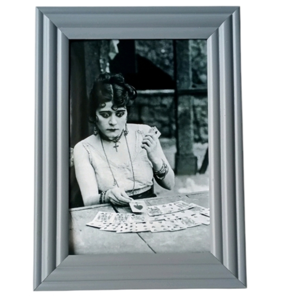Vintage Wiccan Gypsy Fortune Teller w Tarot cards Pagan Whimsical Witchy 20s Art